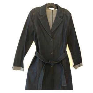 Halogen denim trench coat